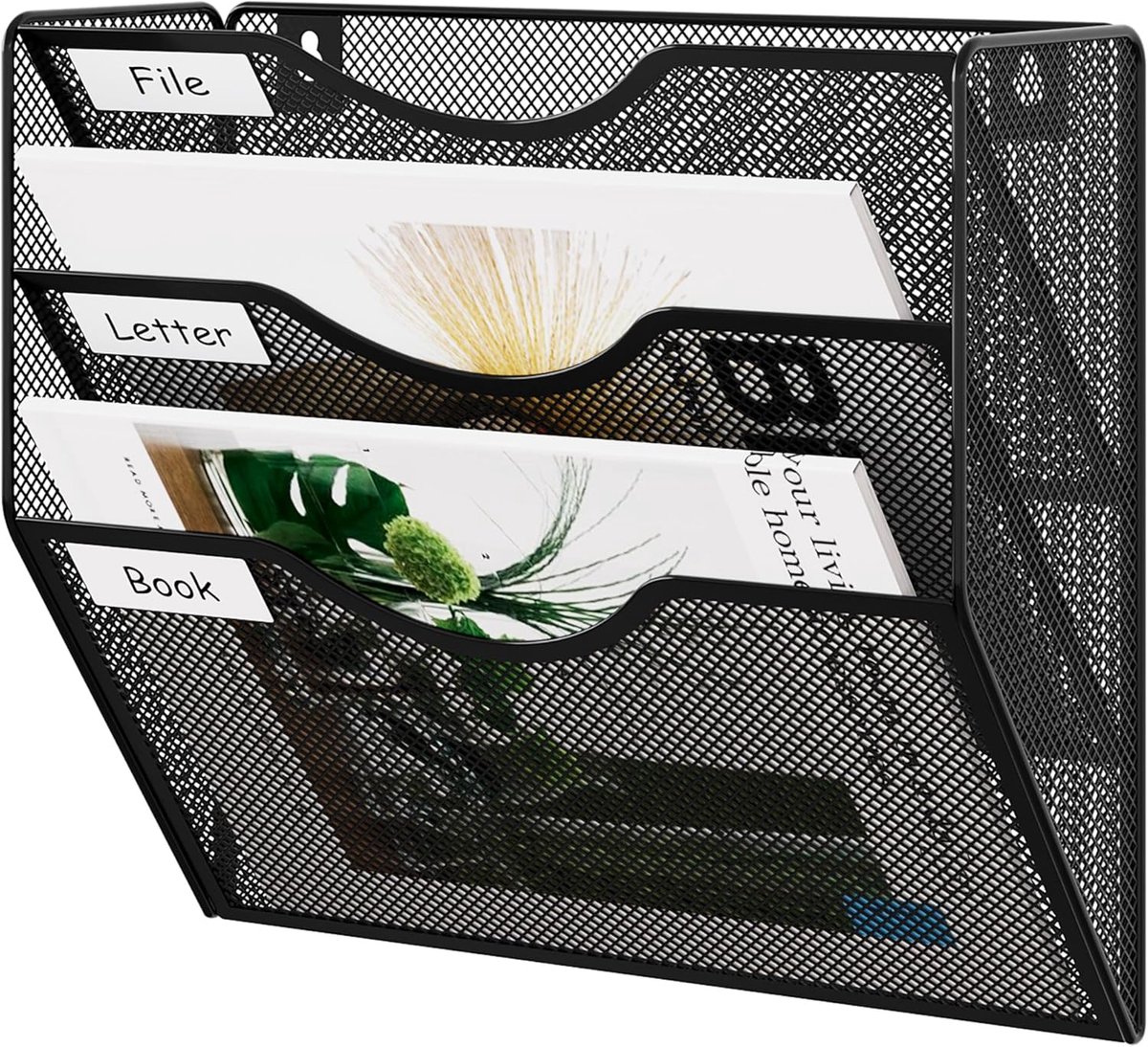 Wand Organizer - Document Houder - Kantoor Archivering - 3 Laags Ontwerp - 42 cm Breed - Zwart