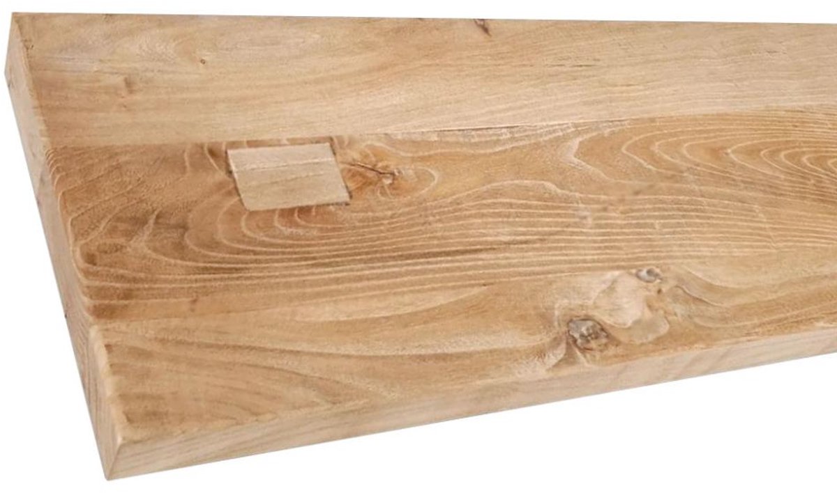 FLE - Wandplank elmwood 120 bij 19,5 cm van 4 cm dik massief iepenhout met rechte randen