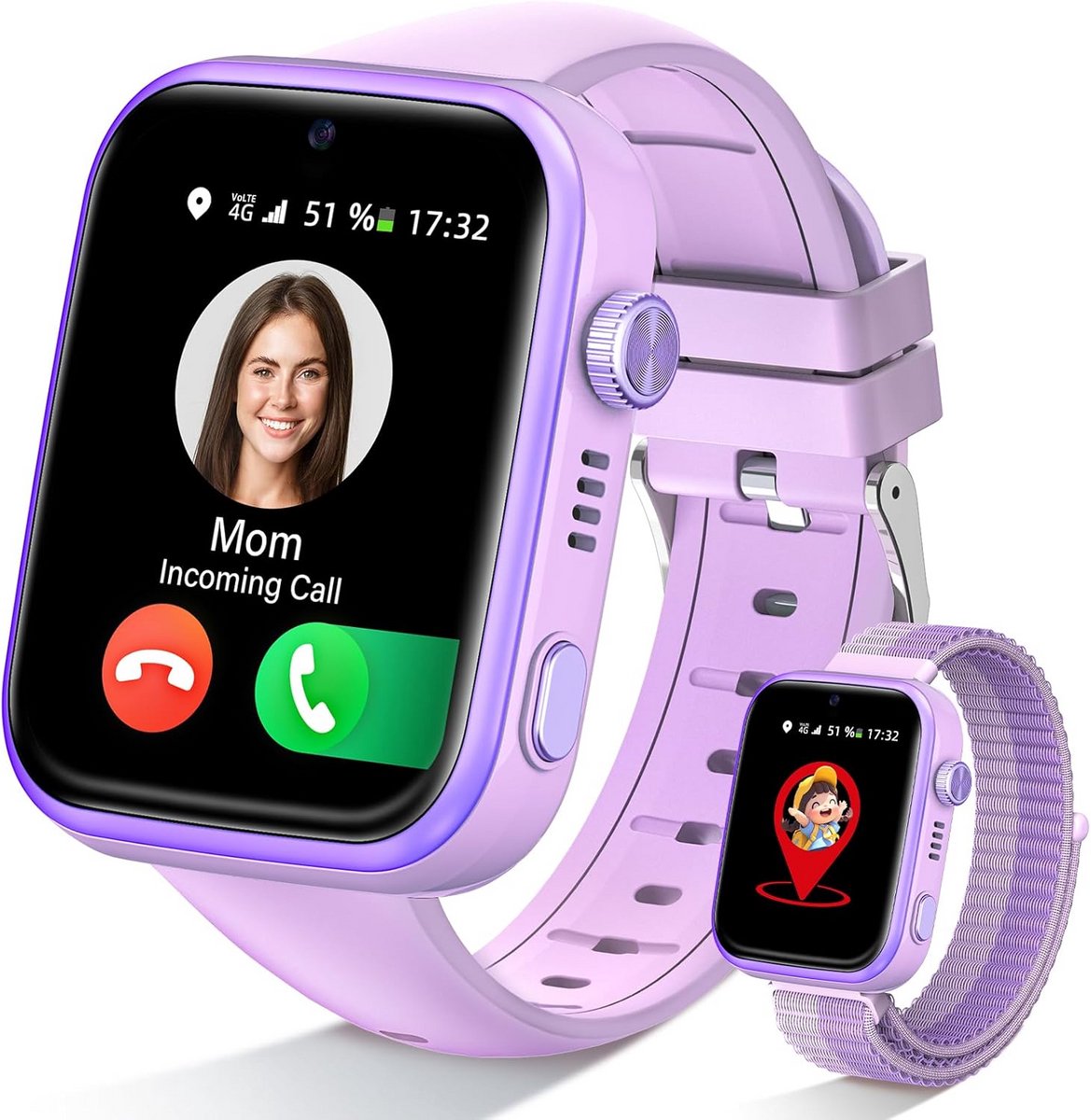 Kinder Smartwatch - Kindersmartwatch GPS - Veilig Contact - 4G Videobellen - 4-14 Jaar