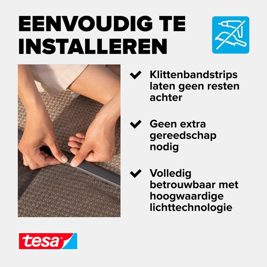 tesa INSECT STOP Lamella Curtain - lamellengordijn hor 4-delig voor deuren, zonder boren, wit - 95 x 220 cm van Tesa — afbeelding 5
