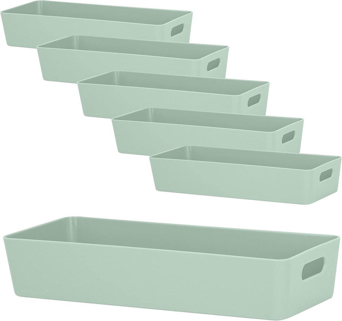 Opbergbox Set - Lade Organizer - Ruimte Ordenen - Nestbaar Ontwerp - 30x12.5x6cm - Zilvergroen