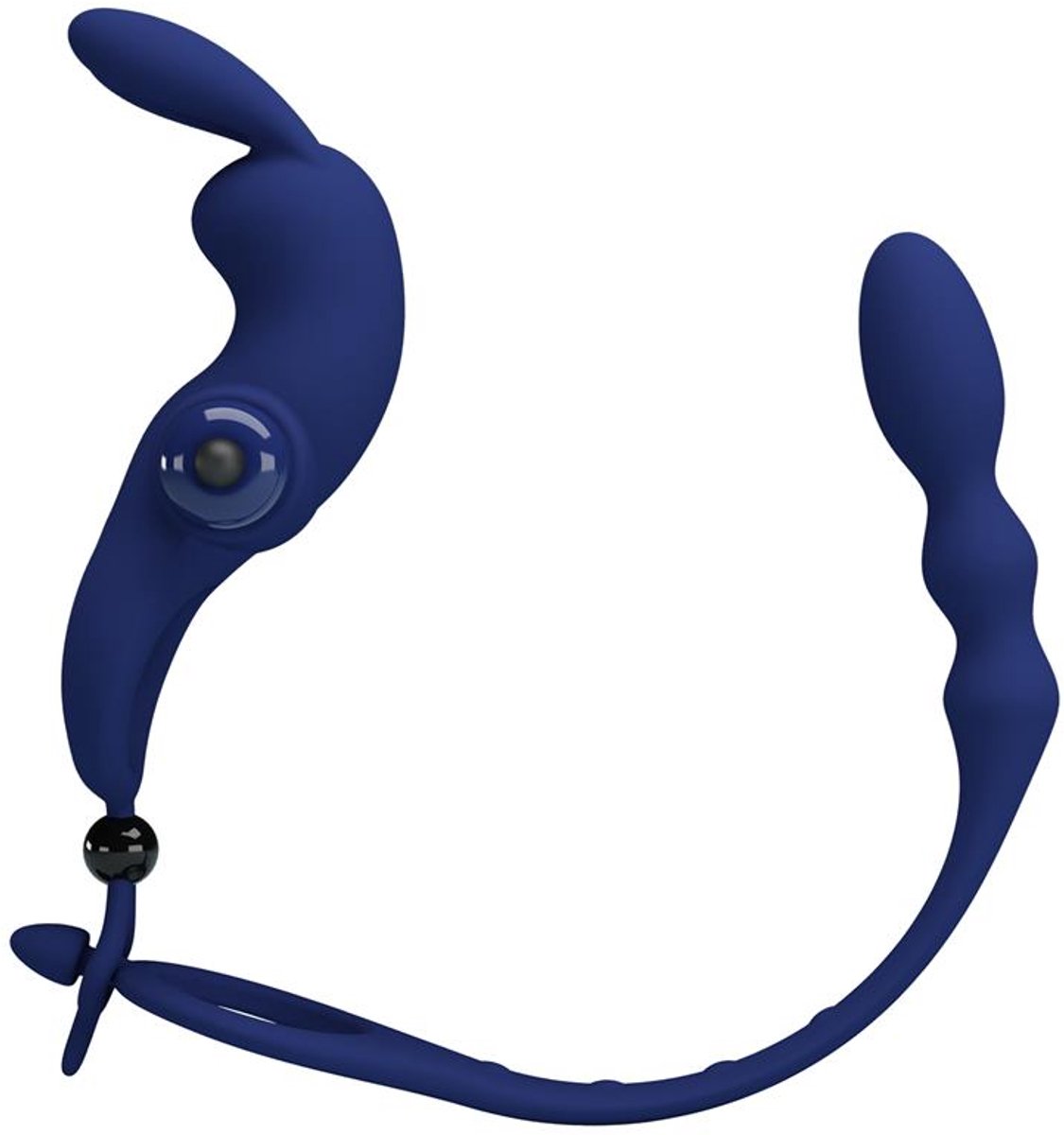 PRETTYLOVE Vibrating Penis Ring With Anal Chain