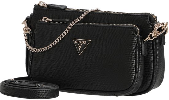 GUESS sac à épaule bandoulière Noelle II Double Pouch Crossbody Bag Black noir