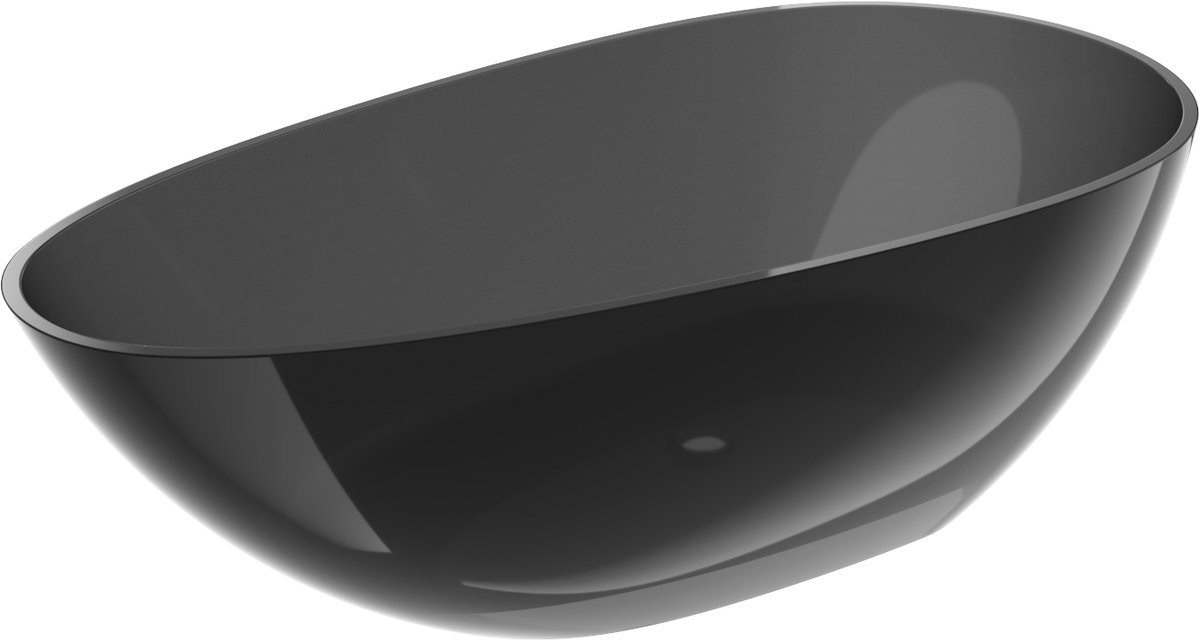 Mexen Glass zwart vrijstaande transparante badkuip 160 x 80 , chromen stop - 58061608013