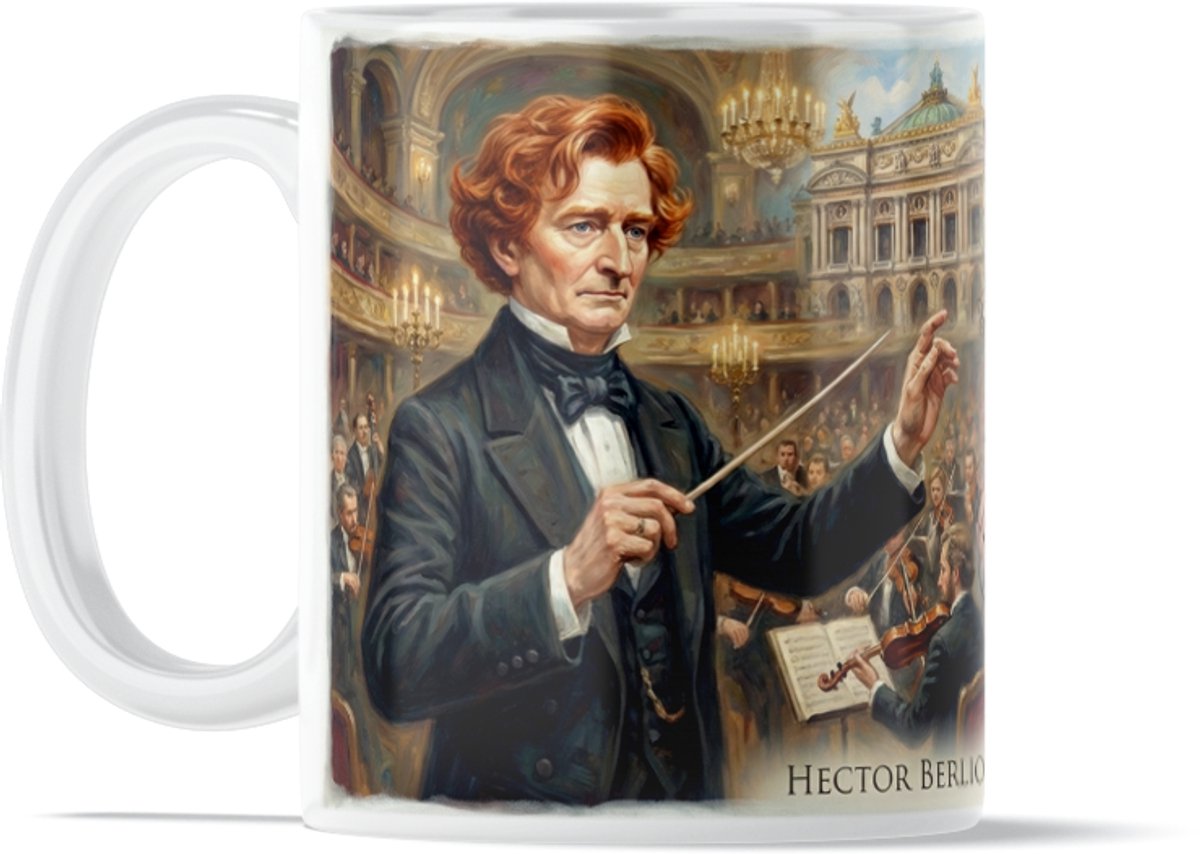 Design Mok "Hector Berlioz" - Filosofische Quote over Talent & Geluk - Klassieke Muziek & Orkest - Muziek Cadeau voor een Dirigent, Conservatoriumstudent, Muziekliefhebber of Orkestlid - Kunst, Muziek en Wijsheid