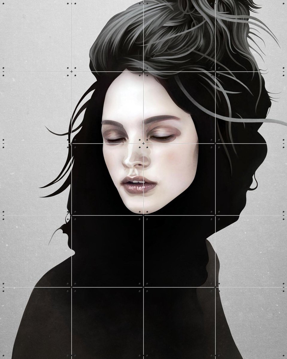 IXXI Elsewhere Girl, Ruben Ireland - 80 x 100 cm - Gratis ophangtool - Grote wanddecoratie en posters - Grafisch Ontwerp, Illustraties, Digitale