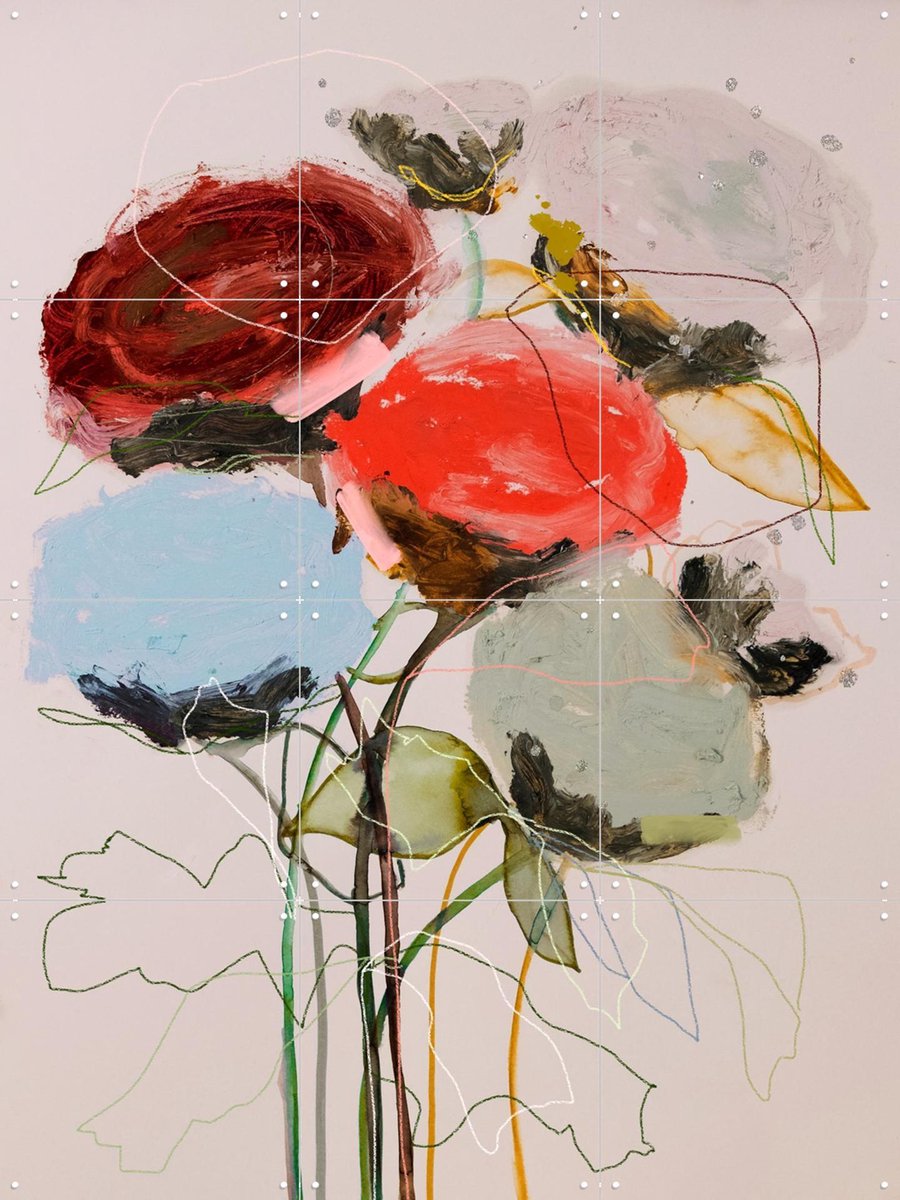 IXXI Ranunculus Study 02, Leigh Viner - 60 x 80 cm - Gratis ophangtool - Grote wanddecoratie en posters - Abstract, Illustraties, Gemengde Technieken