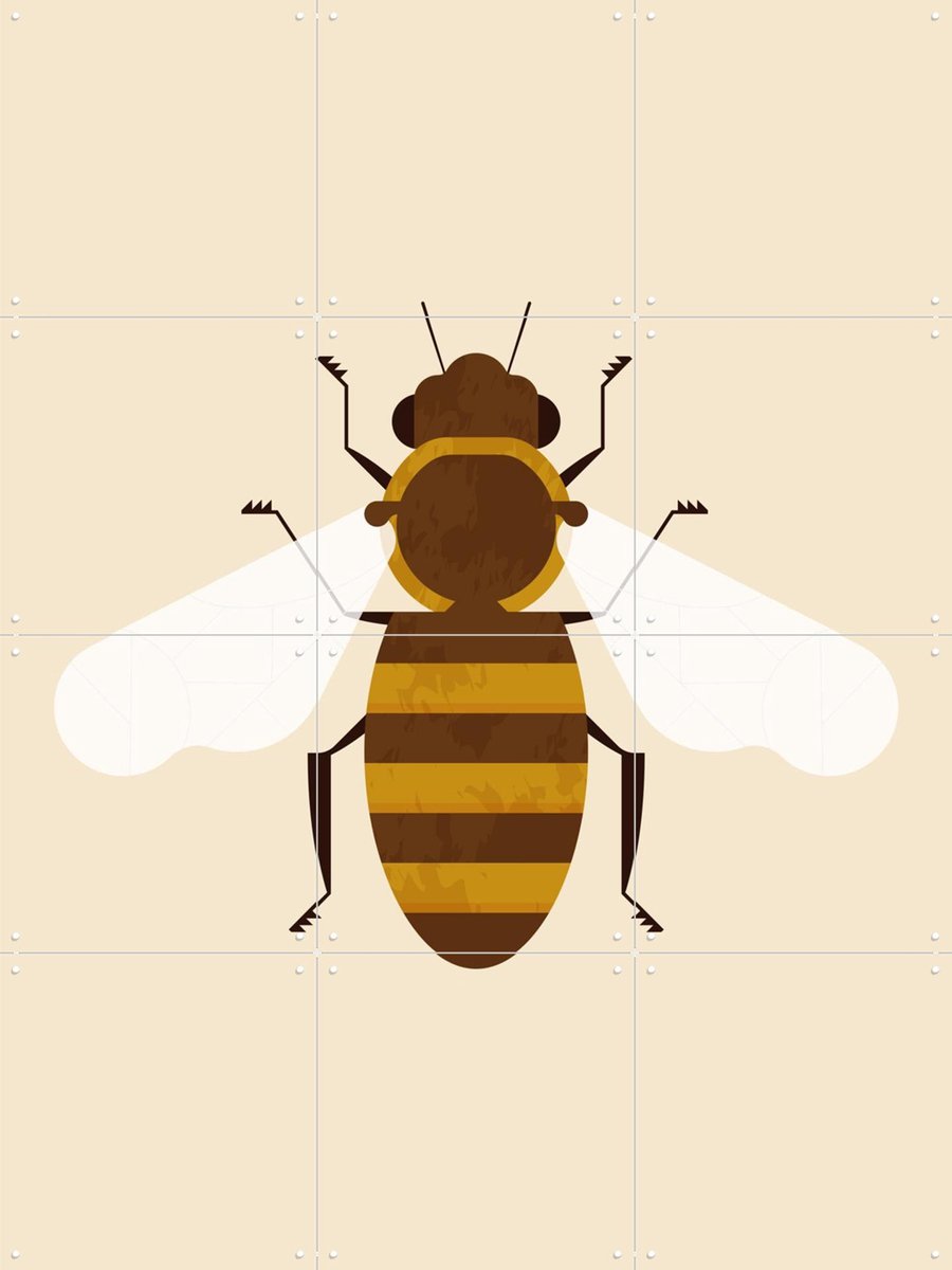 IXXI The Bee, Studio Kars + Boom - 60 x 80 cm - Gratis ophangtool - Grote wanddecoratie en posters - Grafisch Ontwerp, Digitale Kunst, Illustraties