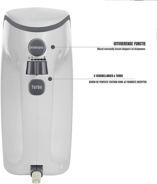 Zyrex® Mixer met Mengkom - Keukenmachine - Keukenrobot - Inclusief Accessoires - Antraciet - Zilver - 25cm x 32cm x 25cm van Merkloos — afbeelding 4