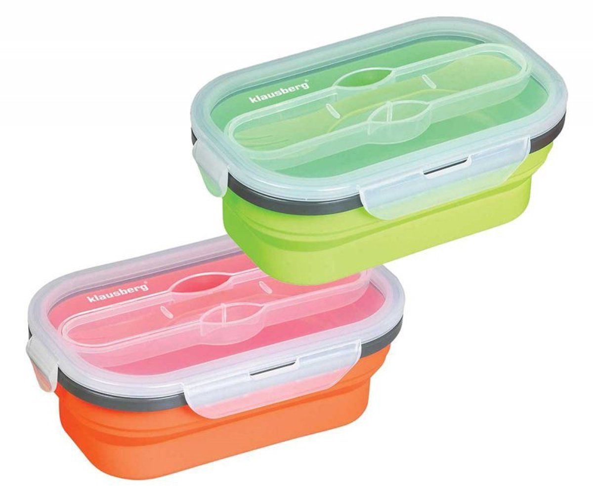 Klausberg - Lunchbox - Schuifbaar - Siliconen - Inclusief Bestek