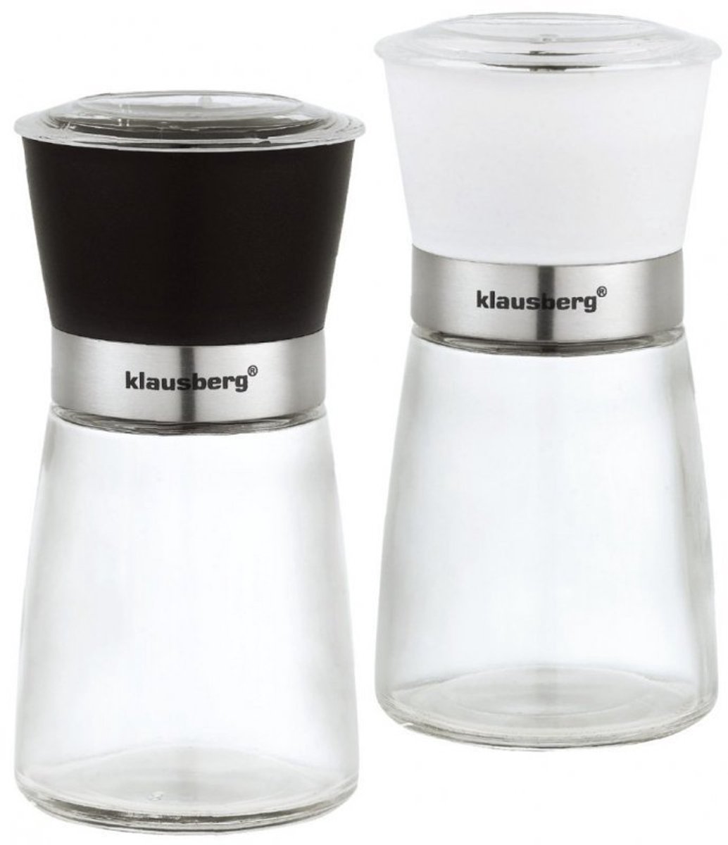 Klausberg KB7257 Zout- en Pepermolen Set - Duurzaam Keramisch Mechanisme - Elegante Glazen Set