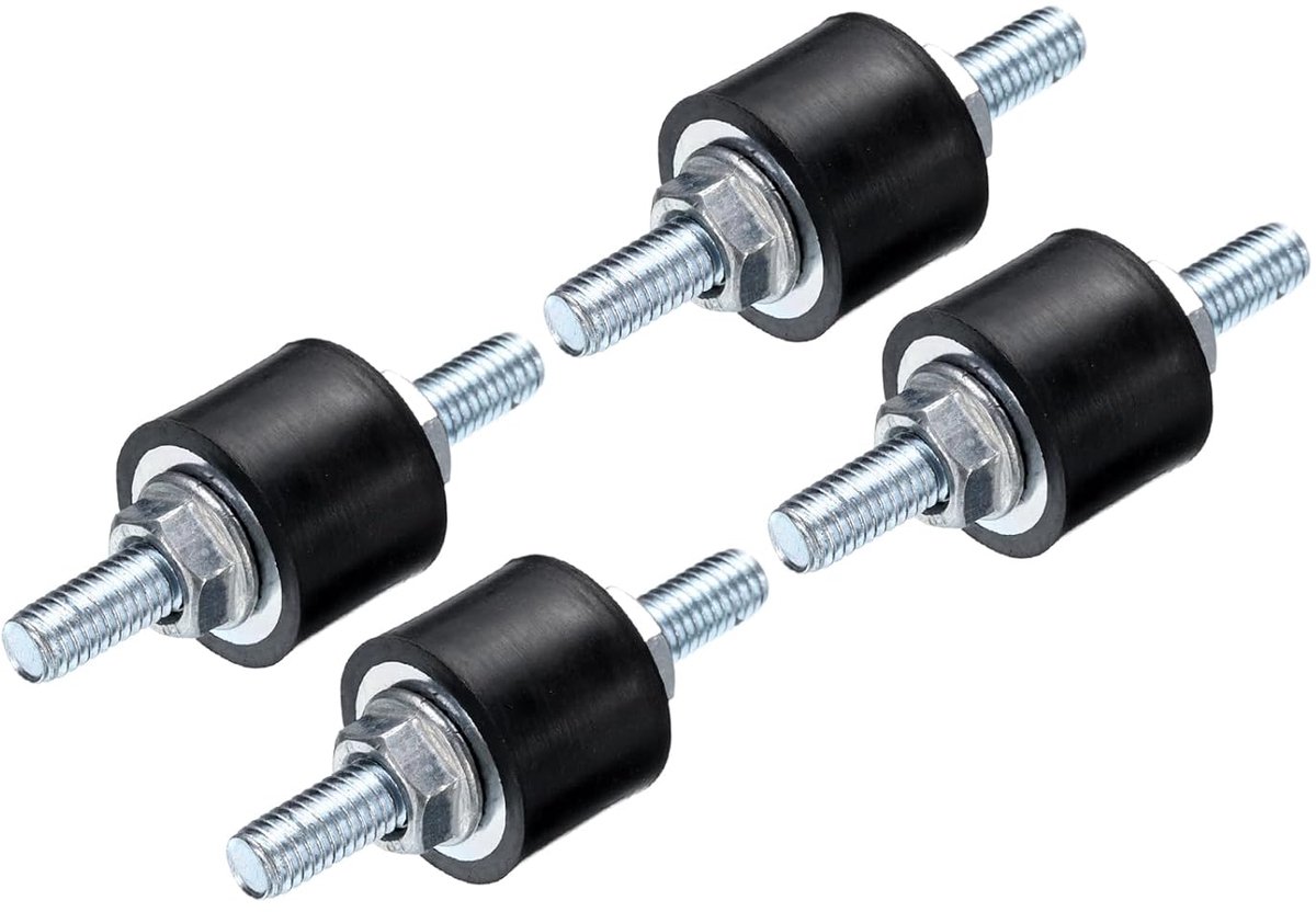 Isolatiehouders Rubber - Trillingsdempers - Machine Demping - Verzinkt Staal - M6 x 18 mm