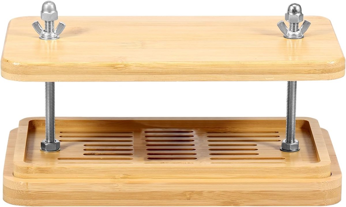 Tofu Pers - Tofu Maker - Tofu Maken - Met Lekbak - 26 x 15 cm - Bamboe