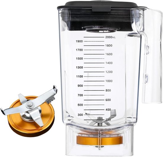 Keukenmachine - Krachtige Blender - Snel Mixen - 1500 Watt Vermogen - 2 Liter Inhoud - Zwart — afbeelding 2