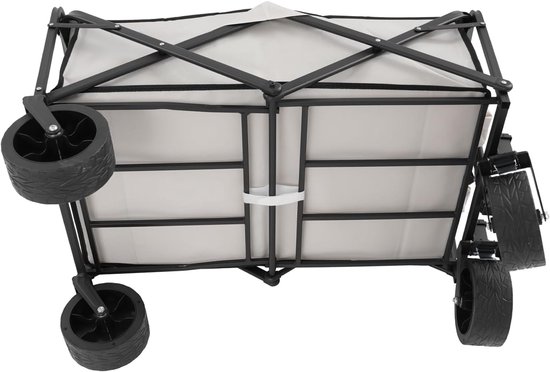 Opvouwbare bolderkar - Handwagen transportwagen - Buitenshuis transport - 115 kg draagvermogen - 895 x 51 cm - Kaki van Opvouwbare Bolderkar — afbeelding 5
