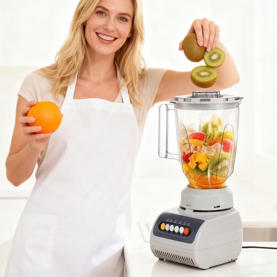 Persoonlijke blender - Smoothie maker - Gezonde dranken maken - Dubbele beker ontwerp - 37x18x37 cm - Wit — afbeelding 2