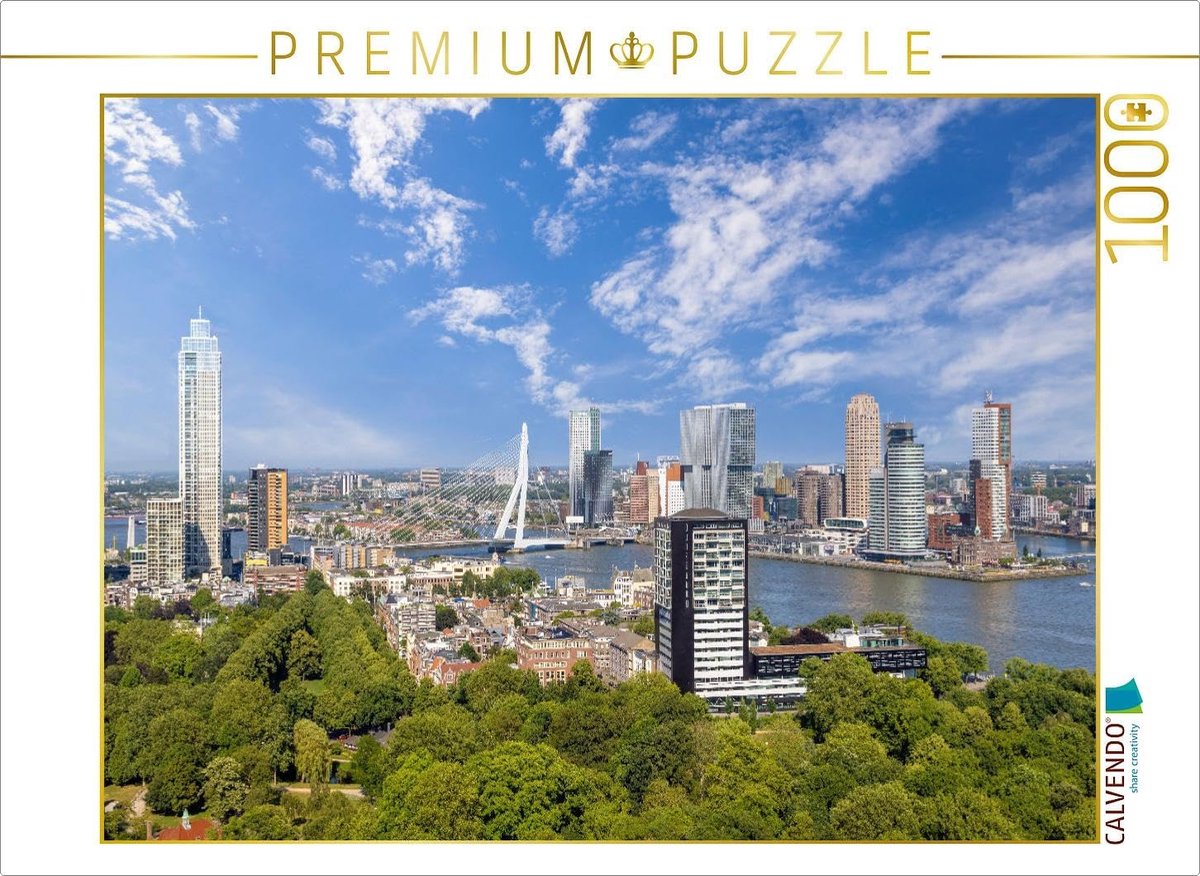 Fotopuzzel Rotterdam - Stadsgezicht Puzzel - Ontspanning Thuis - 1000 Stukjes - 64x48cm - Kleuren