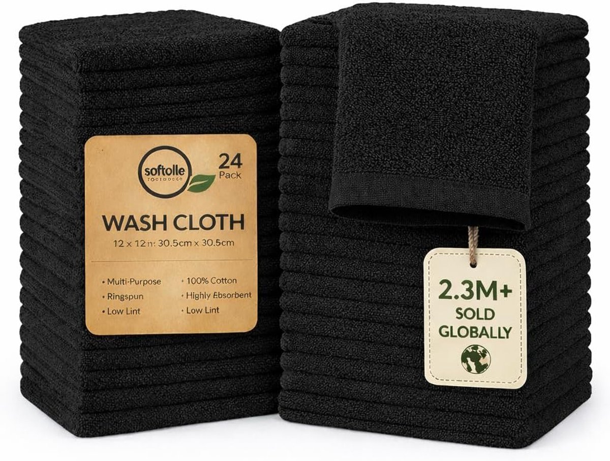 Katoenen Washandjes - Zachte Doekjes - Dagelijkse Hygiëne - 100% Ringgesponnen Katoen - 24