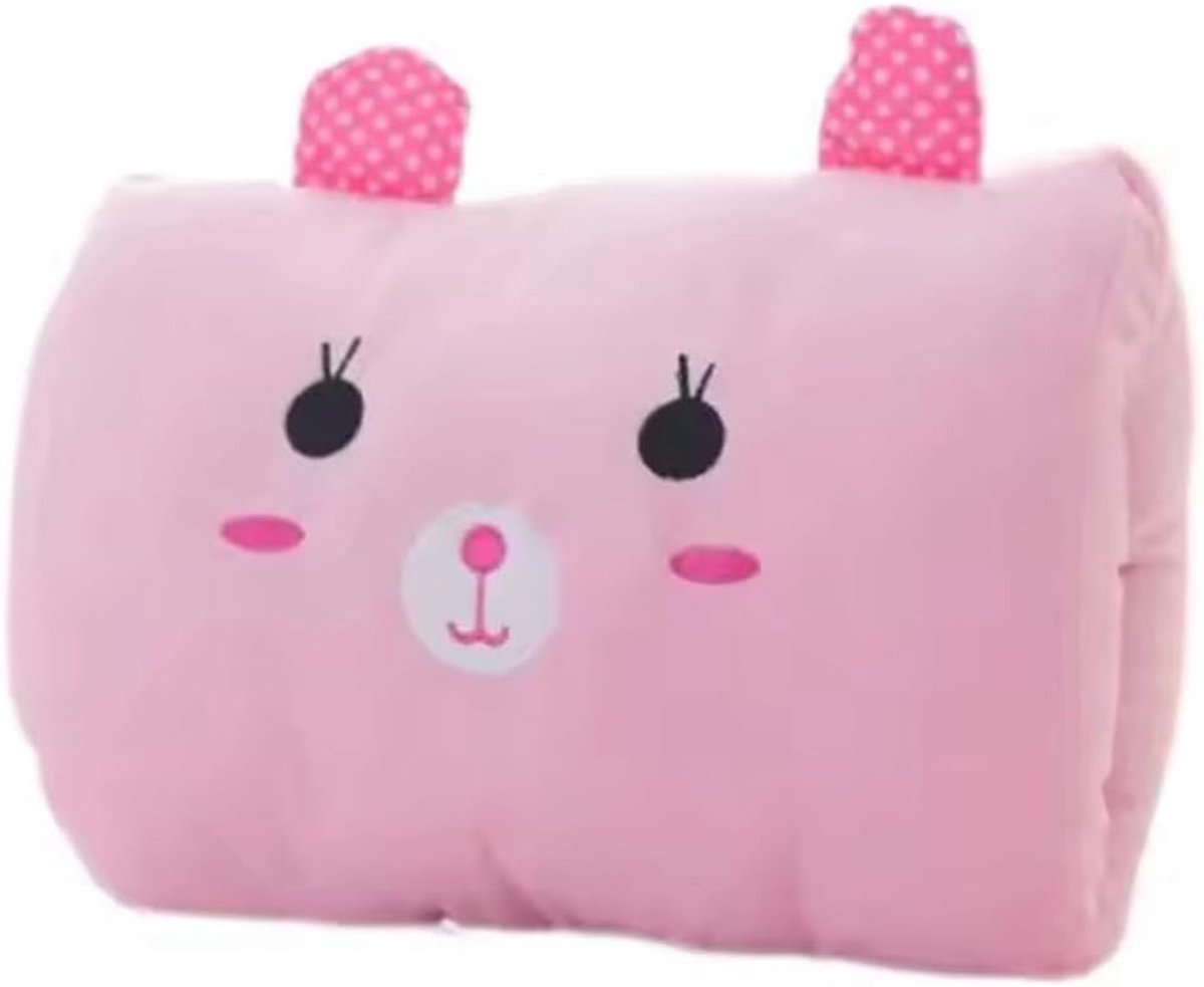 Handwarmer Kussen - Knuffel Kussen - Bureau Slaap - Zachte Pluche - 29x17x12 cm - Roze