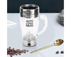 Elektrische Mok - Zelfroerende Beker - Koffie Mengen - Automatisch Roeren - 350 Ml Capaciteit - Transparant
