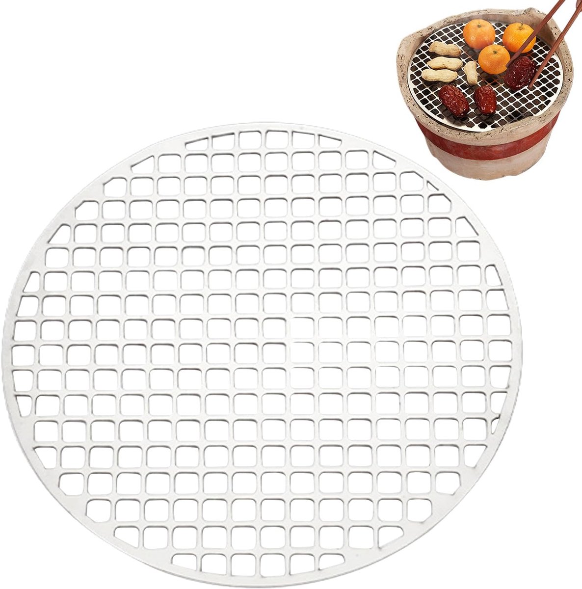 Ovenrooster RVS - Grillrooster Bakplaat - Kamperen BBQ - Hittebestendig - 22x22cm - Zilver