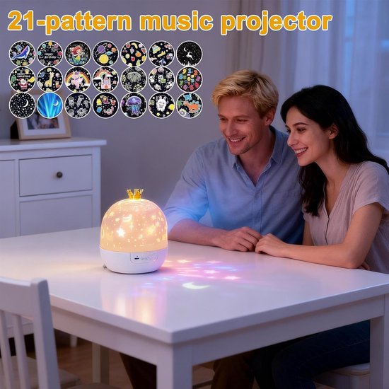 Plafond Projectorlamp - Sterrenhemel Lamp - Rustgevende Sfeer - 360 Graden Draaibaar - 11 x 11 x 11 cm — afbeelding 3