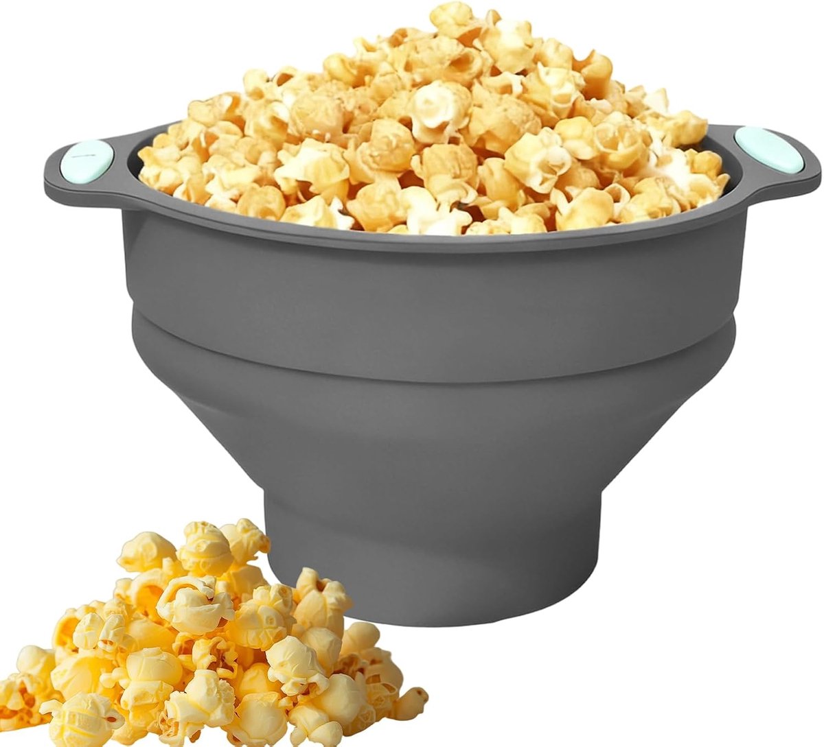 Popcorn Maker Magnetron Kom Snelle Snacks Opvouwbaar Siliconen Ontwerp 24.8 x 20.6 cm Grijs