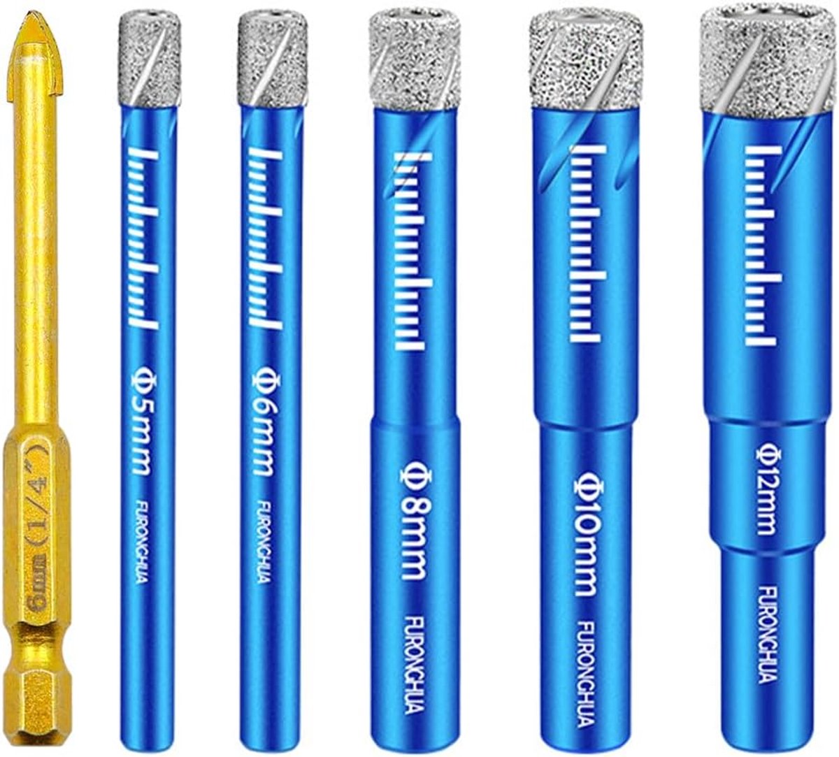 Tegelboor Set - Glasboren - Keramiek Boren - Multifunctioneel Ontwerp - 5-12 mm - Blauw