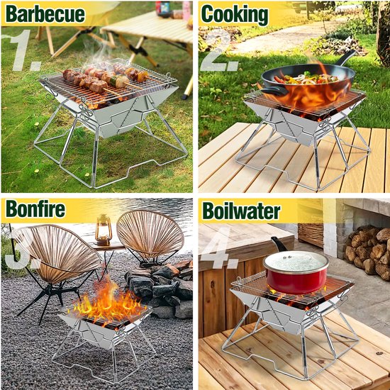 Eenvoudige Houtskool BBQ - Opvouwbare Barbecue met Snelle Montage en Regelbare Hoogte — afbeelding 5