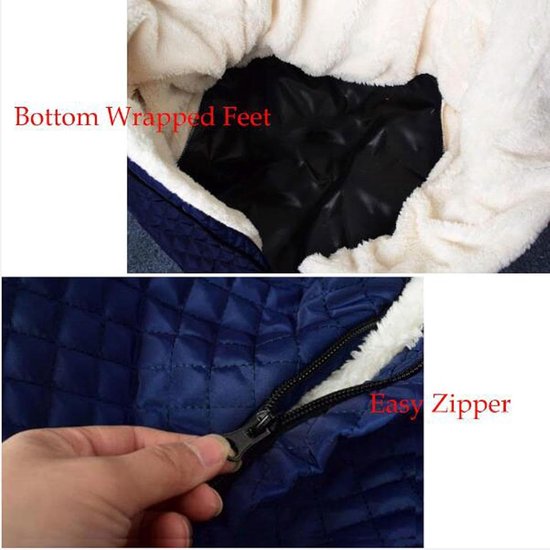 Rolstoel Voetenzak - Warme Dekens - Onderlichaam Warm Houden - Windproof Waterdicht - 132 x 65 cm - Grijs — afbeelding 2