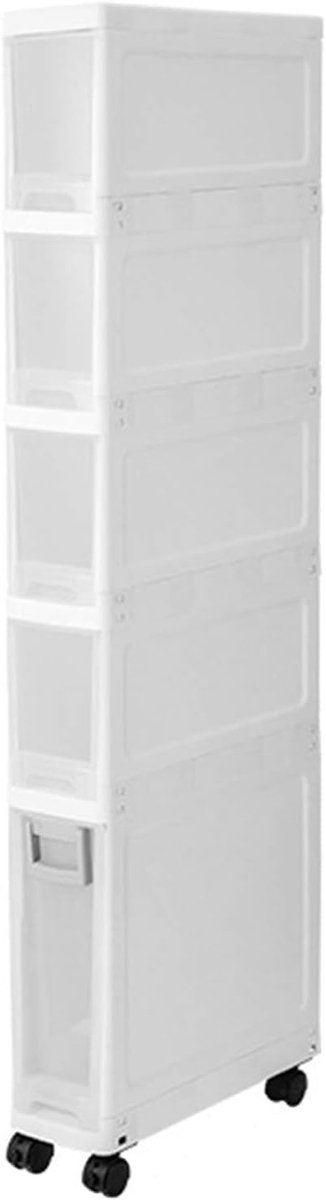 Smal Opbergmeubel - Lade Kast - Ruimte Besparen - Flexibele Indeling - 20.6 x 49.8 cm - Wit