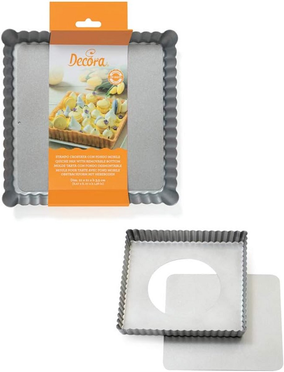 Anti-aanbaklaag Pan 21x21x3,5 cm met Verwijderbare Bodem - Grijs