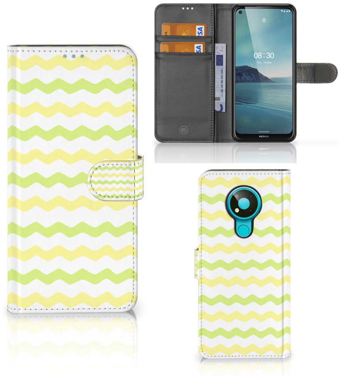 Nokia 3.4 Telefoon Hoesje Waves Yellow