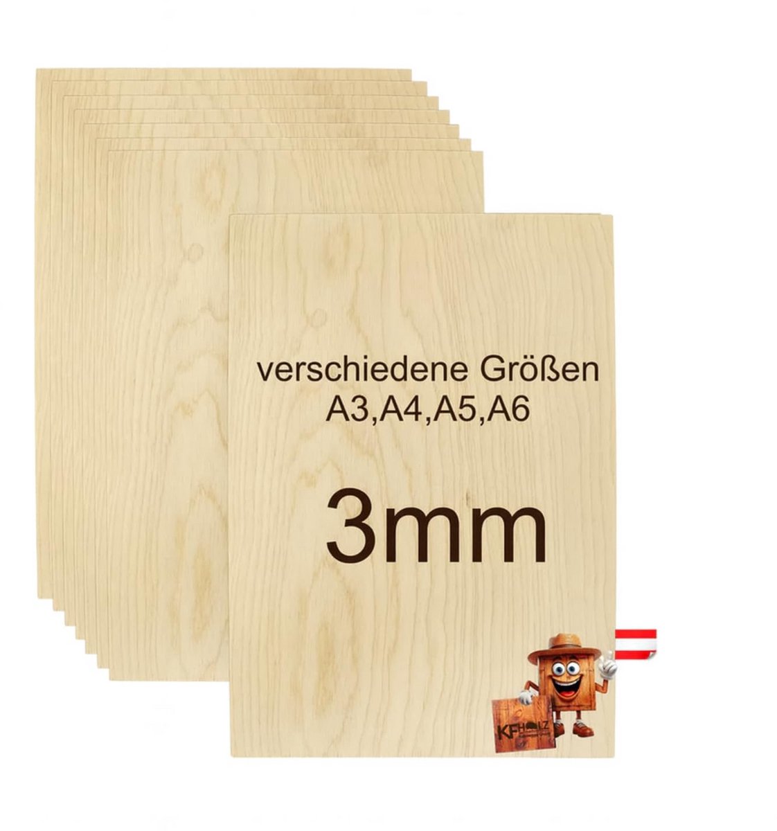 10 Stuks Berkenmultiplex Platen voor Knutselen en Doe-Het-Zelf, A5 Formaat, 210 x 148 x 3 mm