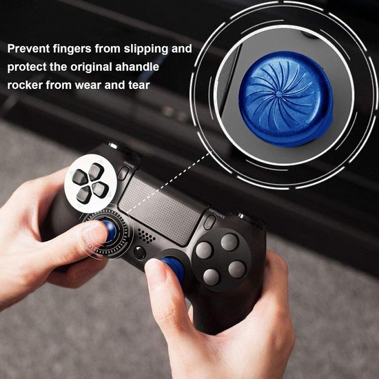 Joystick Doppen voor PS4 en PS5 - Silicone Thumbstick Grip voor Verbetering van Nauwkeurigheid en Controle, 2 Stuks, Blauw — afbeelding 2