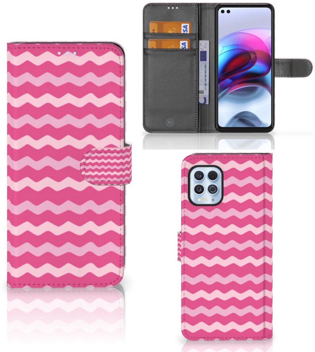 Motorola Moto G100 Telefoon Hoesje Waves Pink