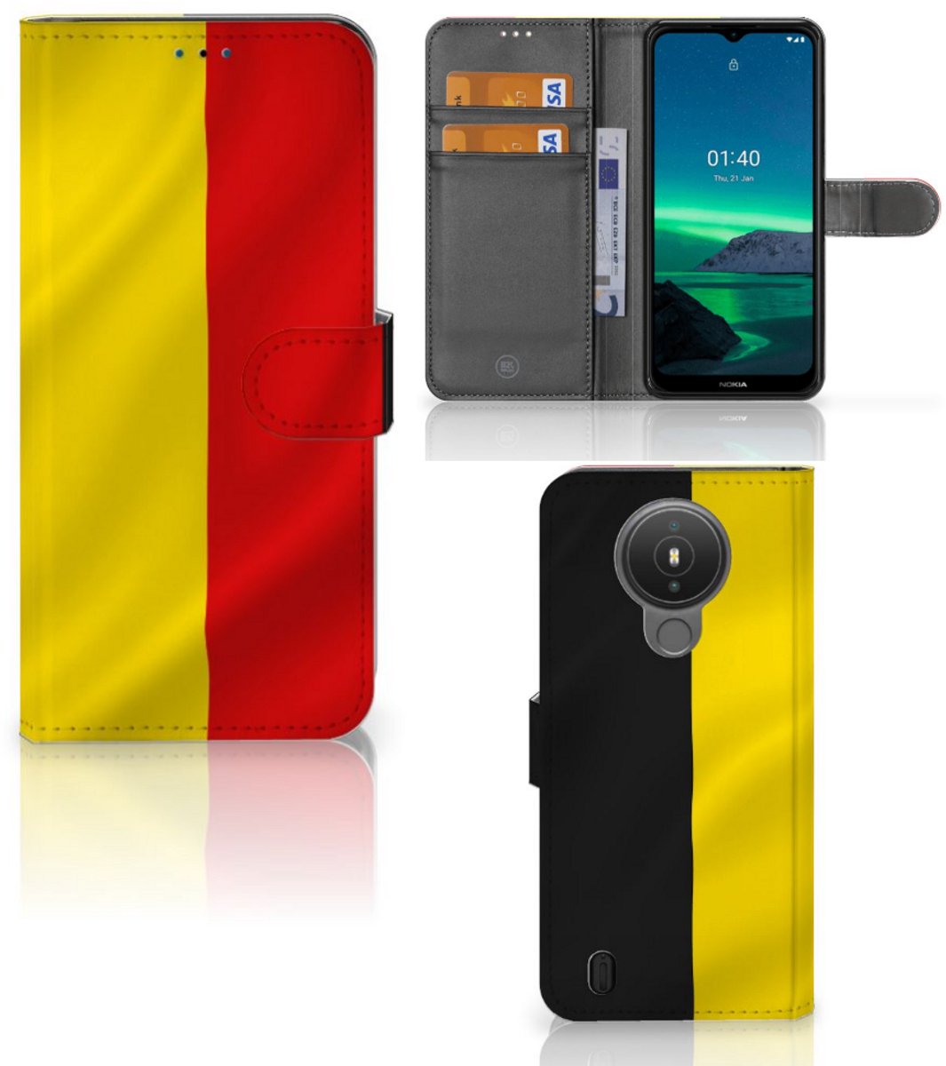 Nokia 1.4 Bookstyle Case Belgische Vlag