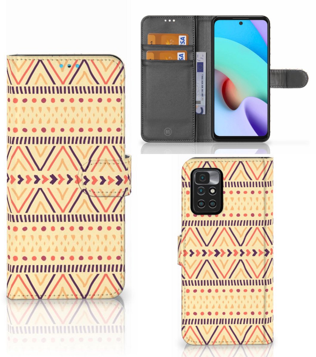 Xiaomi Redmi 10 Telefoon Hoesje Aztec Yellow