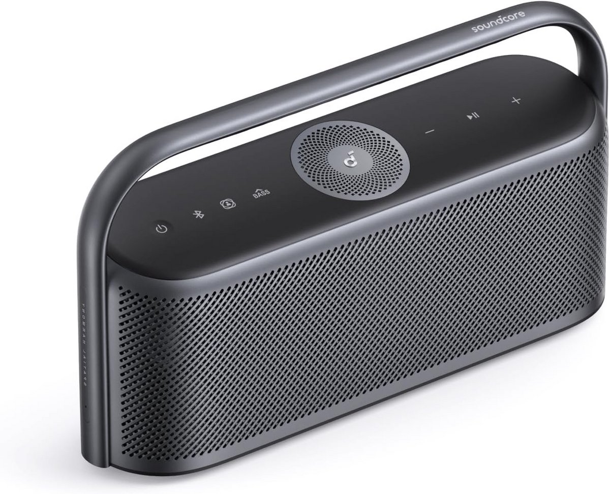 Draadloze Bluetooth-luidspreker met Hi-Res Ruimtelijk Geluid, 50W Vermogen, IPX7 Waterbestendig en 12 Uur Speeltijd