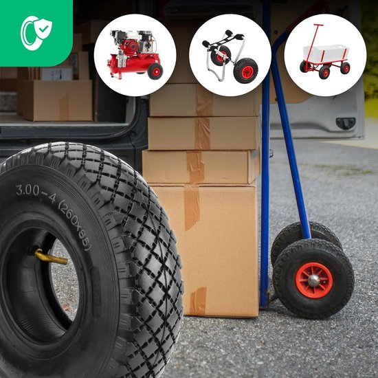 Verstelbare Band 3.00-4 met Binnenband en Gebogen Ventiel TR87 - Geschikt voor Transportwagens en Tuinkarren van Merkloos	 — afbeelding 2