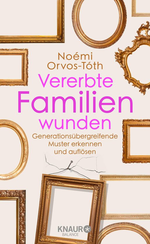 Boekomslag met gouden fotolijsten en de titel 'Vererbte Familienwunden'.