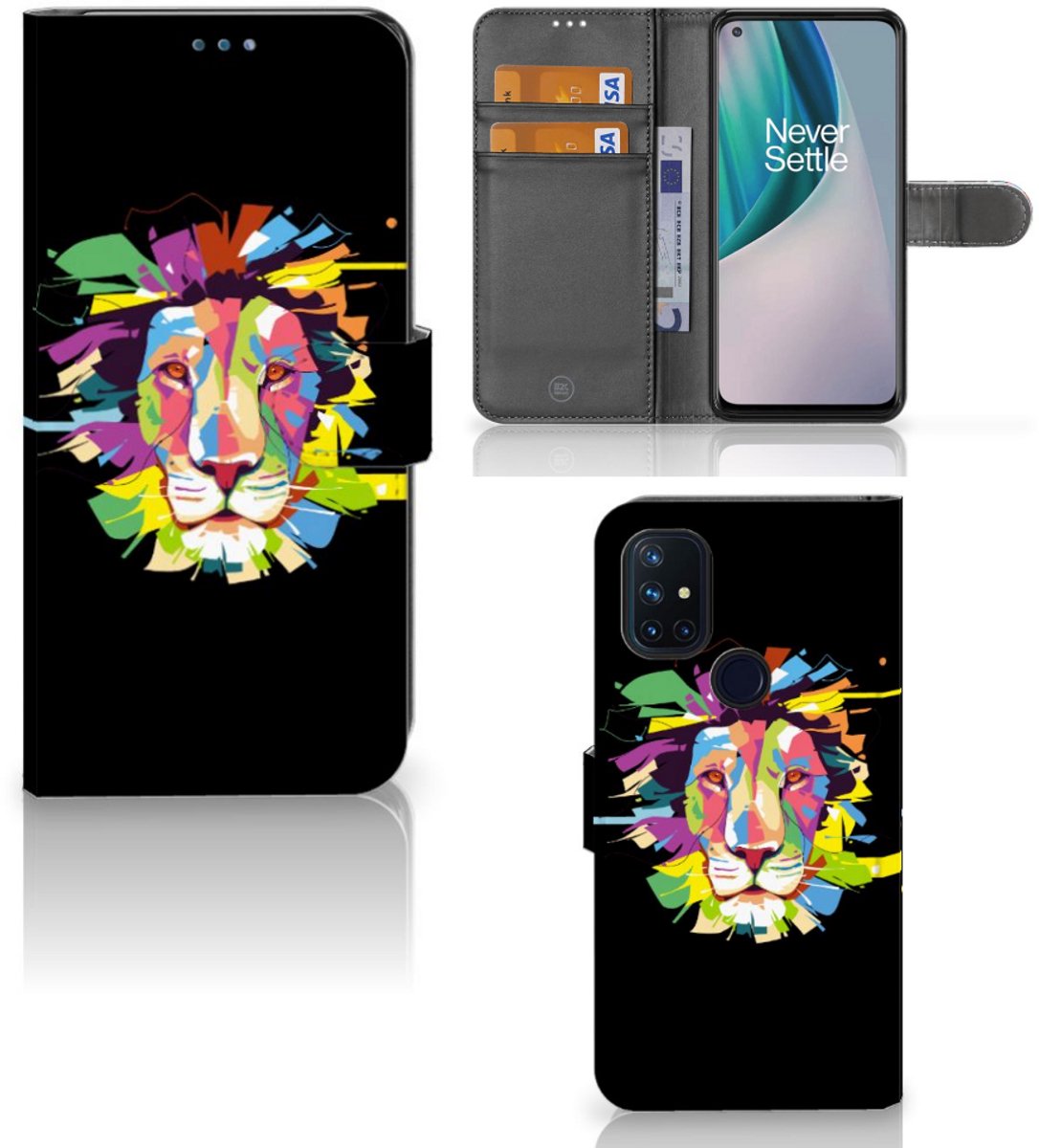 OnePlus Nord N10 Leuk Hoesje Lion Color