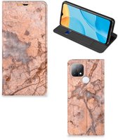Étui pour téléphone OPPO A15 Wallet Book Case Marbre Oranje