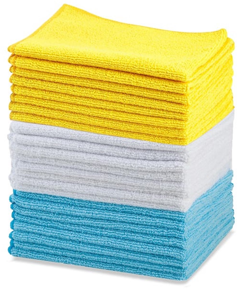 Microvezel schoonmaakdoekjes, 24 stuks per verpakking, diverse kleuren, 40 x 30 cm