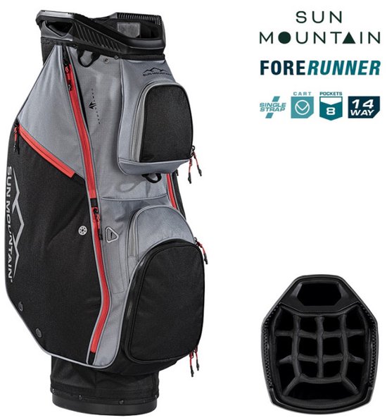 Sun Mountain Forerunner Cartbag - Zwart Grijs Rood van Merkloos — afbeelding 2