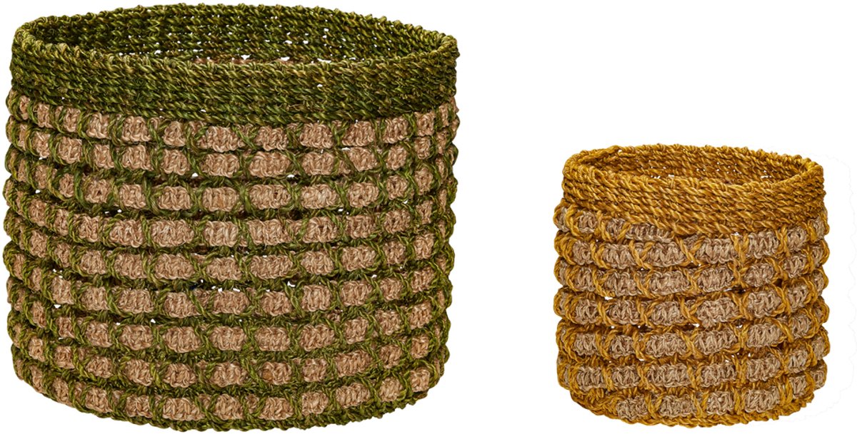 Pine Baskets Natural/Multicolour (set of 2)