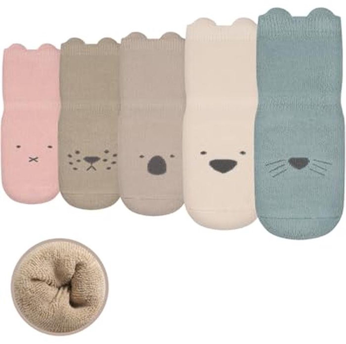 Antislip Baby Sokken met Diermotieven - 5/10 Paar Katoenen Crew Sokken voor Peuters