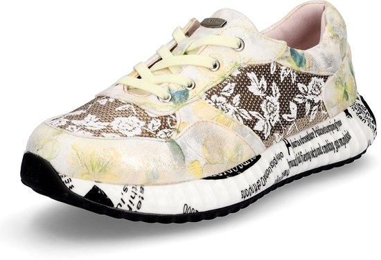 Laura Vita dames sneaker lichtgeel multi