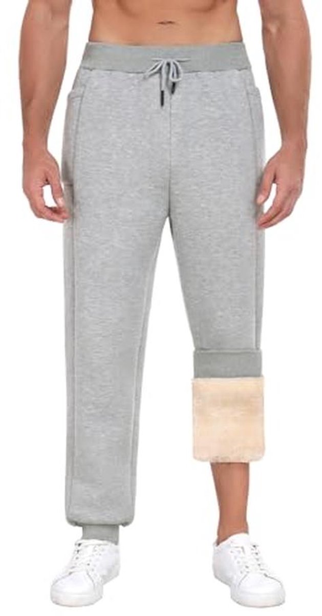 Fleece Heren Joggingbroek - Warme Casual Trainingsbroek met Pockets en Trekkoord voor Workout en Lounge