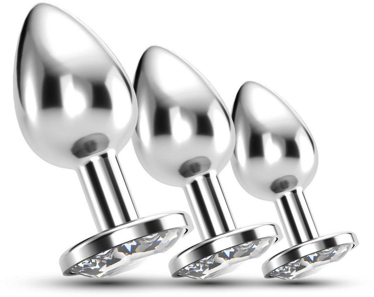 Crushious Bijou - anaal Train Trio - 3 Jewel Plugs - Doorzichtig - Transparant